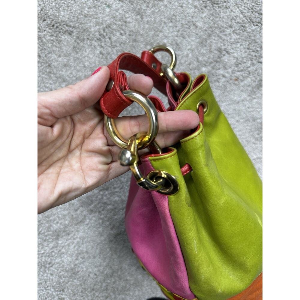 Joseph B Exclusive New York Colorful Woven Bucket Bag Boho Drawstring Crossbody - Picture 9 of 13